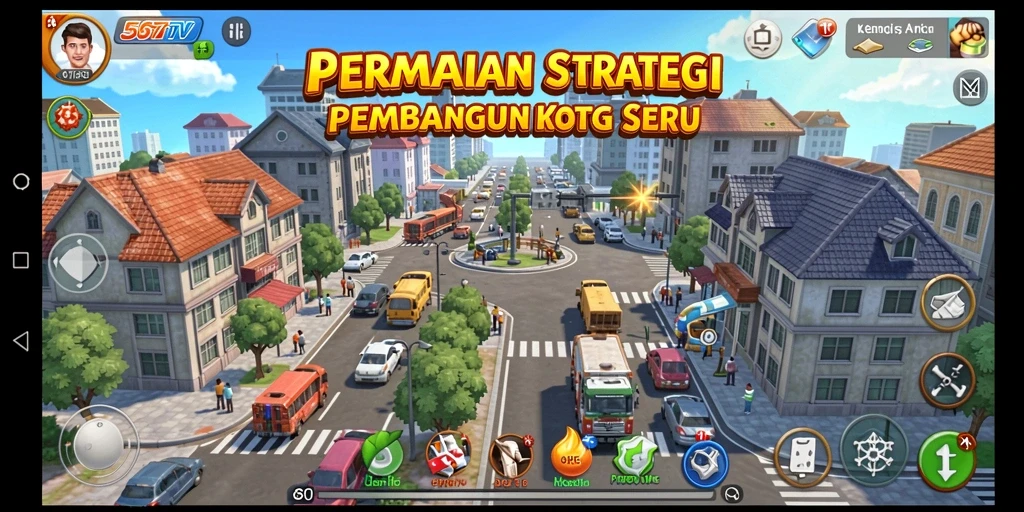 Tampilan menarik dari gameplay strategi kota di 567TV.