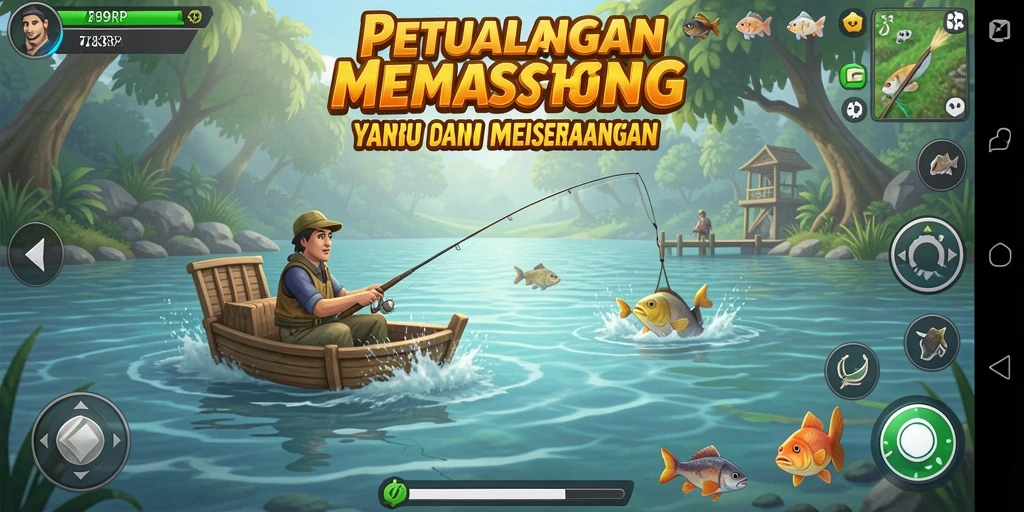 Gameplay Fishing yang mendebarkan dengan grafis menakjubkan.