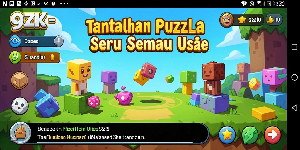 Screenshot gameplay 9ZK yang menampilkan teka-teki seru.