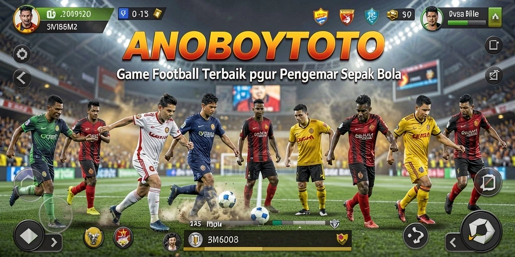 Screenshot gameplay ANOBOYTOTO dengan aksi sepak bola yang mendebarkan.