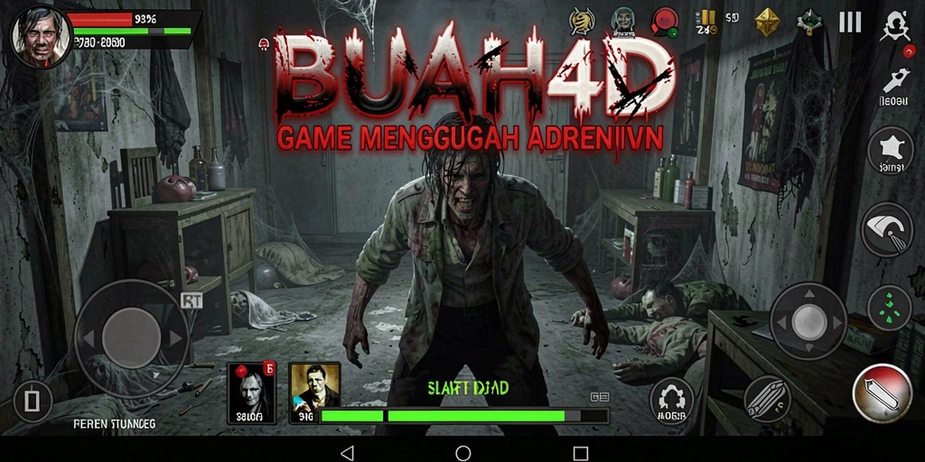 Screenshot utama BUAH4D menampilkan gameplay penuh ketegangan dan elemen horor.