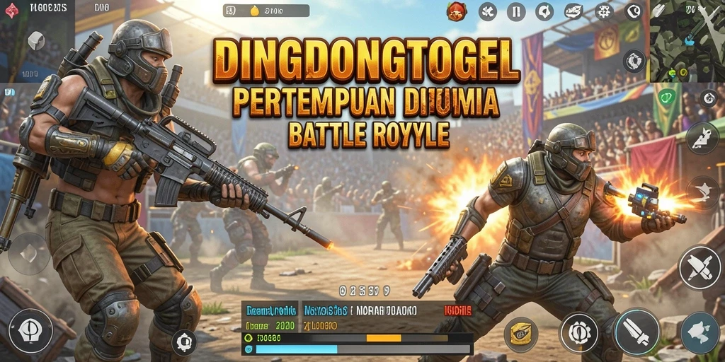 Tampilan gameplay DINGDONGTOGEL yang penuh aksi dan strategi di medan perang.