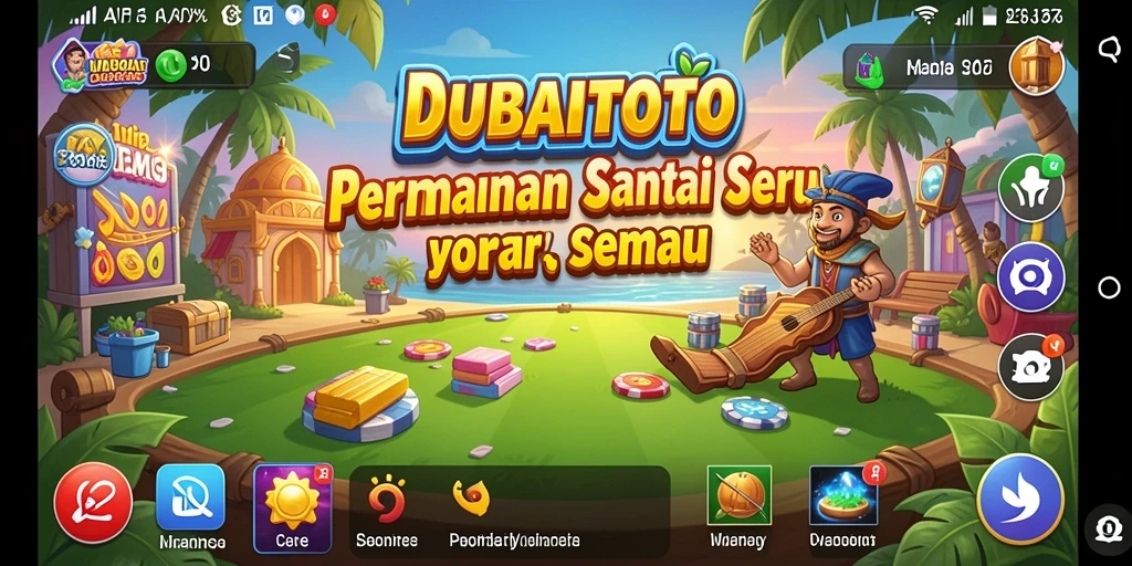 Tampilan gameplay DUBAITOTO yang menghibur dan penuh warna.