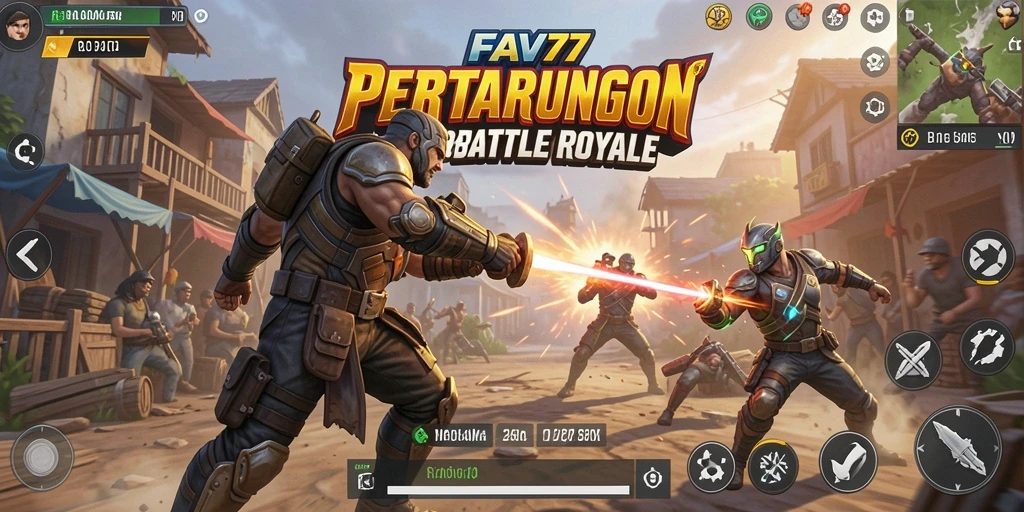 Tampilan aksi seru di dalam FAV77 dengan gameplay Battle Royale.