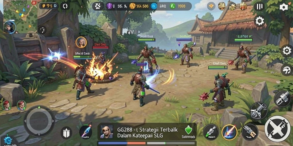 Tampilan screenshot utama GG288 yang menggambarkan aksi SLG yang mendebarkan.