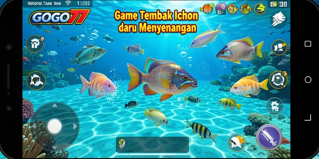 Tampilan game Tembak Ikan dengan aksi menembak ikan yang seru.