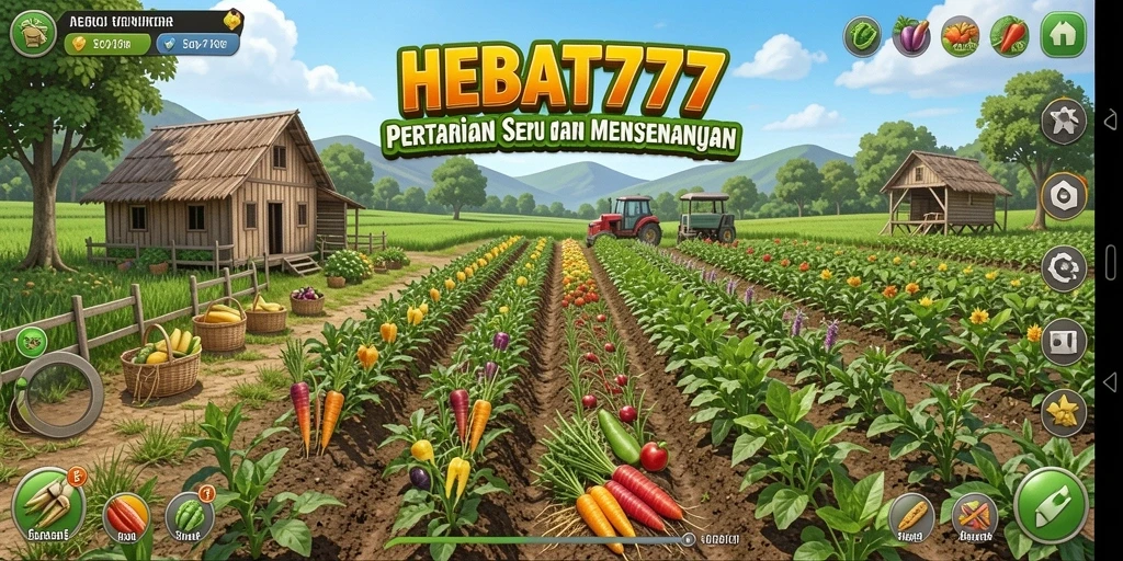 Tangkapan layar gameplay yang menunjukkan aktivitas bertani di HEBAT777.