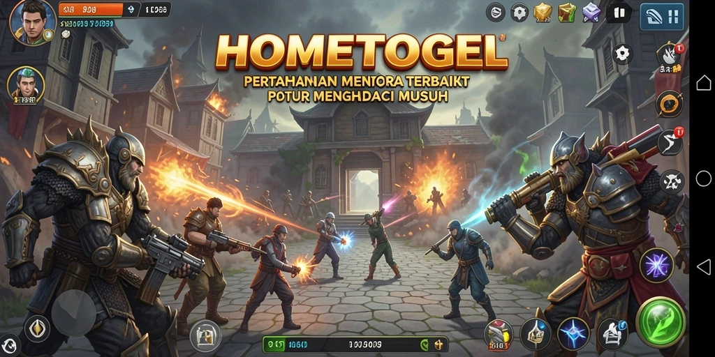 Tampilan gameplay HOMETOGEL dengan strategi menara yang menarik.