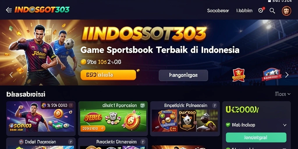 Tampilan aplikasi INDOSLOT303 dengan fitur taruhan olahraga yang menarik.