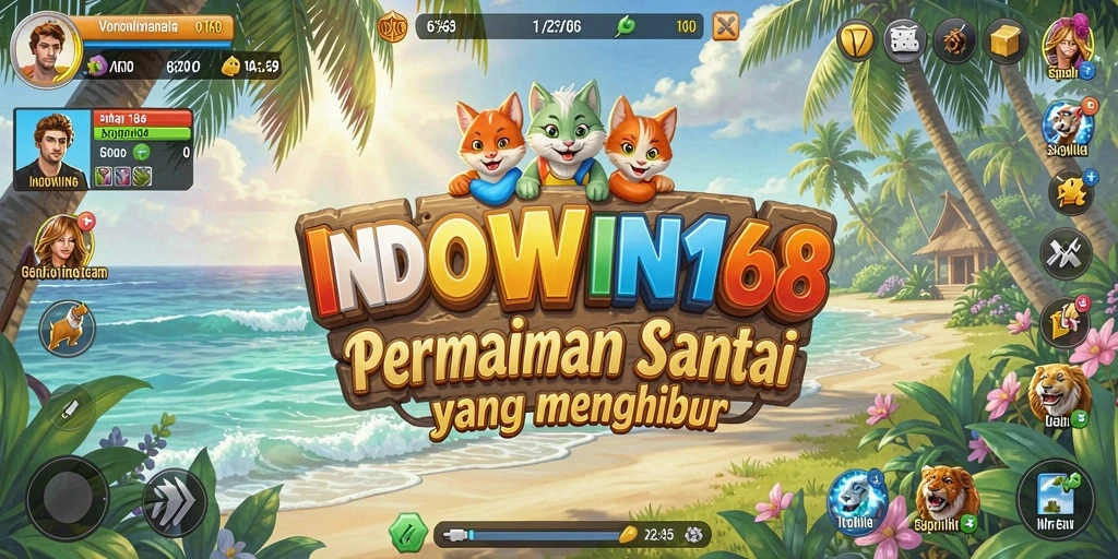 Tampilan gameplay menarik INDOWIN168 dengan desain grafis yang cerah.