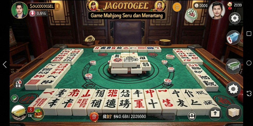 Tangkapan layar gameplay JAGOTOGEL yang menunjukkan pengalaman bermain Mahjong.