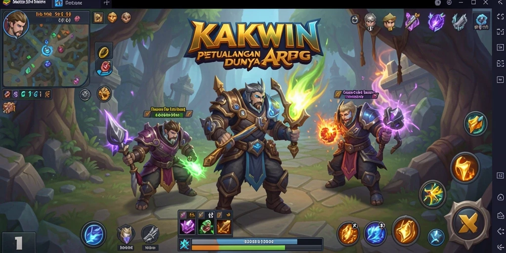 Tampilan gameplay epik dalam dunia ARPG KAKWIN yang menantang.