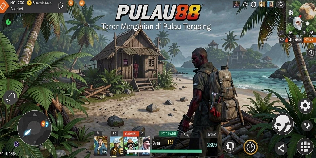 Tampilan gameplay menegangkan di PULAU88 dengan suasana Horror yang mencekam.