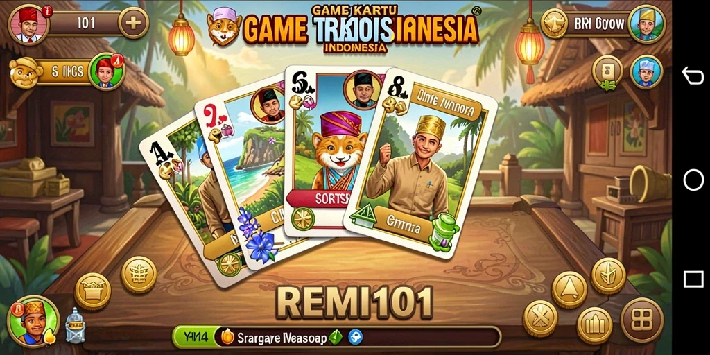 Screenshot gameplay <strong>REMI101</strong> menampilkan suasana permainan kartu yang seru.