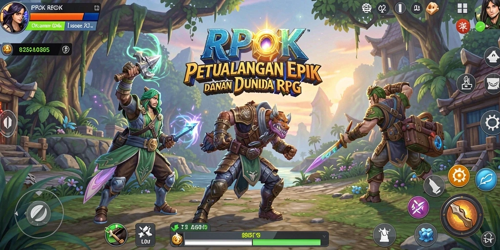 Screenshot gameplay RPOK yang menunjukkan aksi pertarungan yang mendalam.