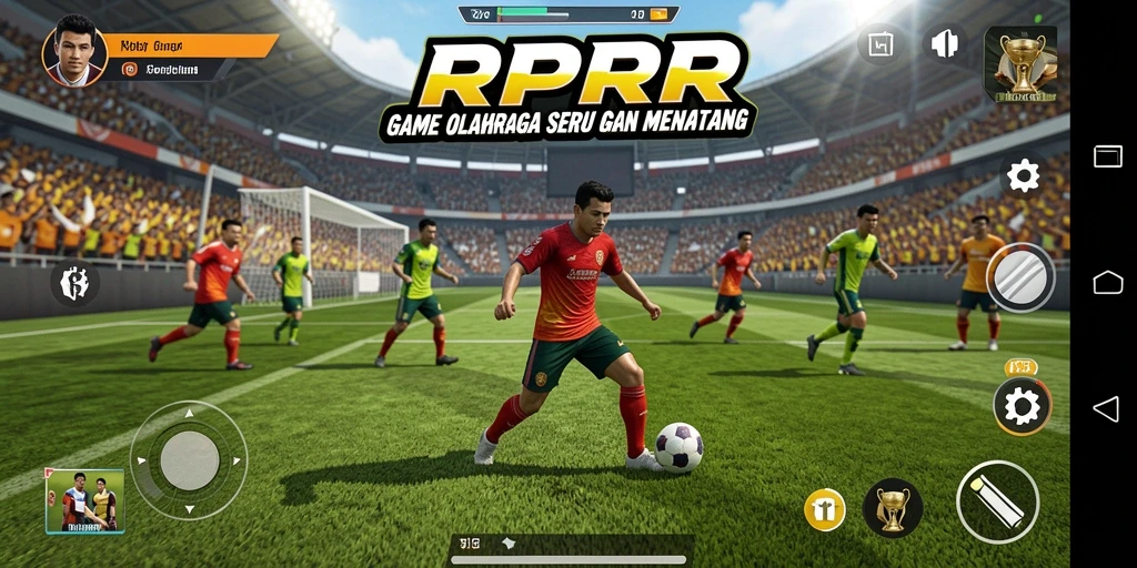 Screenshot utama RPRR menampilkan pertandingan olahraga yang seru.