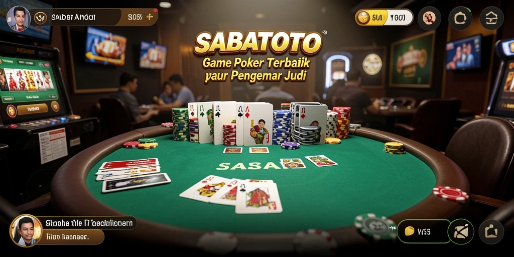 Tampilan gameplay poker yang seru dan mendebarkan di SABATOTO.