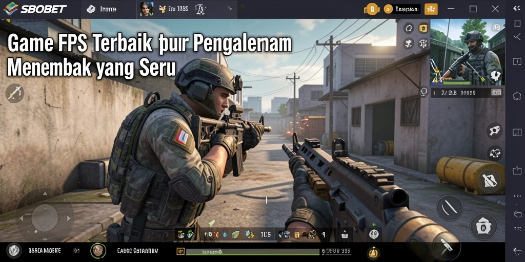 Screenshot menampilkan aksi seru dalam gameplay FPS SBOBET.