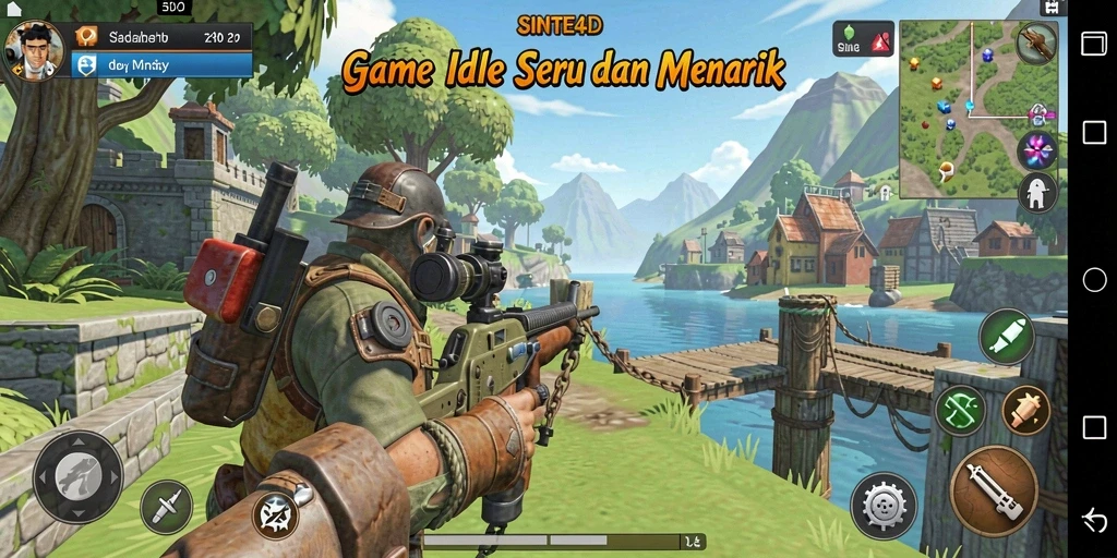 Tampilan gameplay utama SINTE4D yang menampilkan keseruan dan kemudahan dalam bermain.