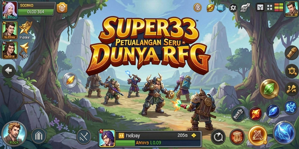 Tampilan gameplay SUPER33 yang menarik dalam dunia RPG.