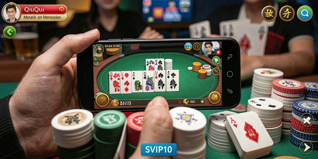 Tampilan gameplay QiuQiu yang seru dan mendebarkan di SVIP10.